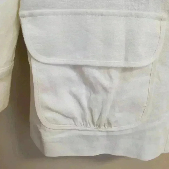 Style & Co Women’s Off White 100% Linen Cropped Blazer 3/4 Sleeves Plus Size 14 - Picture 3 of 11